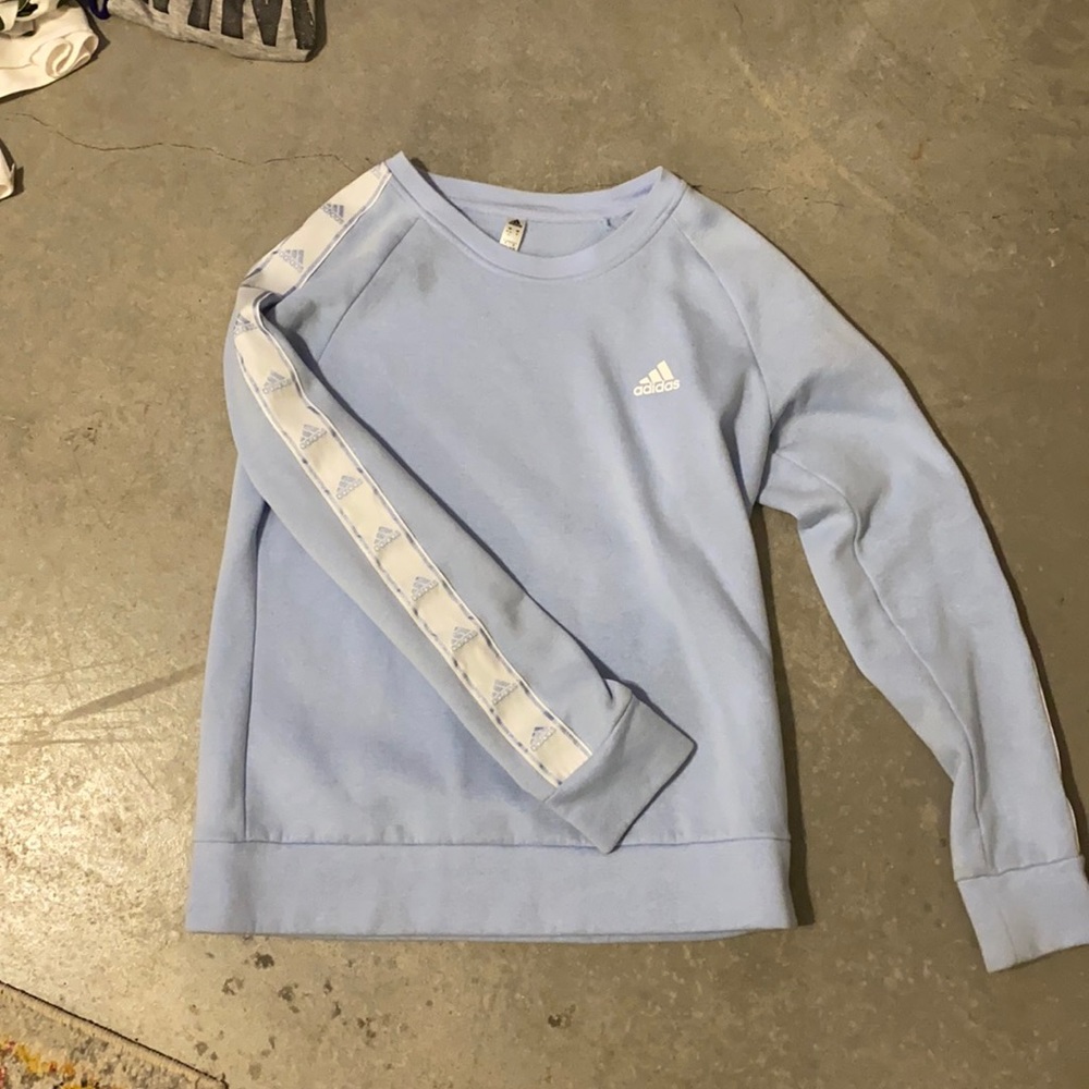 Adidas light blue sweatshirt